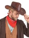 Hut Cowboy braun Kunstleder Erwachsene