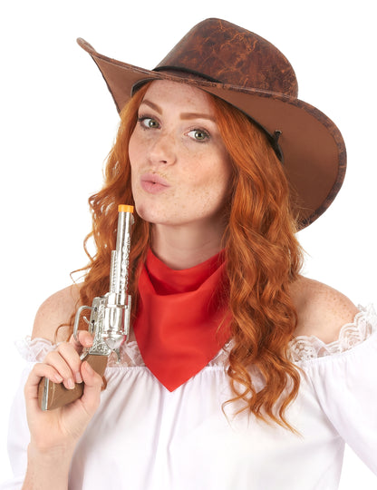 Hut Cowboy braun Kunstleder Erwachsene