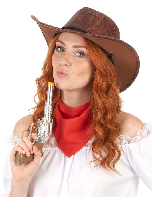Hut Cowboy braun Kunstleder Erwachsene