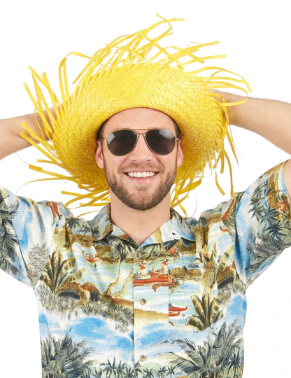 Chapeau Hawaï jaune adulte