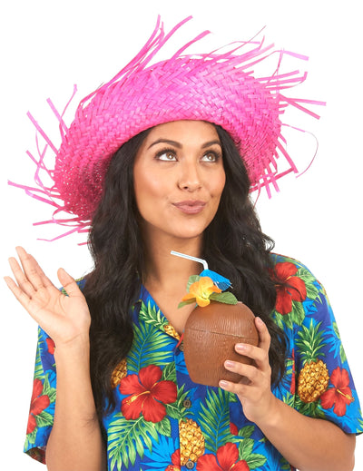 Rosafarbener Hawaii Hut für Erwachsene