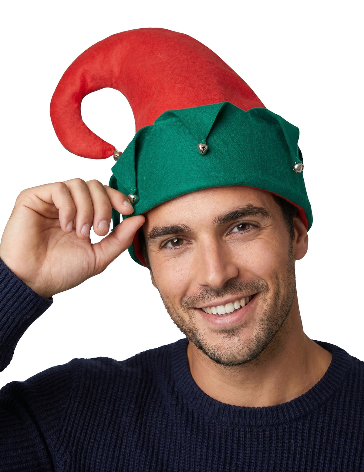 Weihnachtskobold-Mütze mit Glöckchen