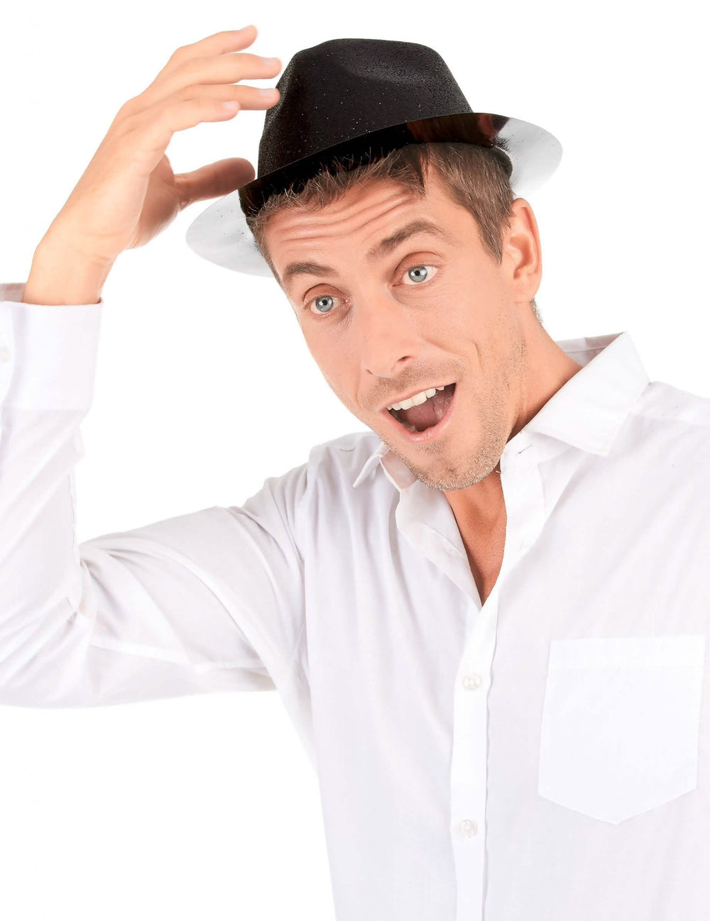 Chapeau pailleté pour adulte noir