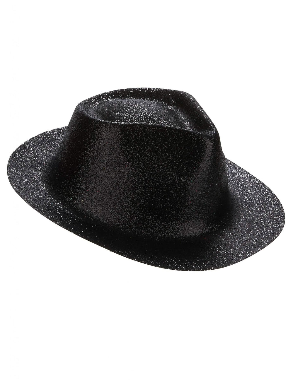 Vue de profil du chapeau pailleté pour adulte noir