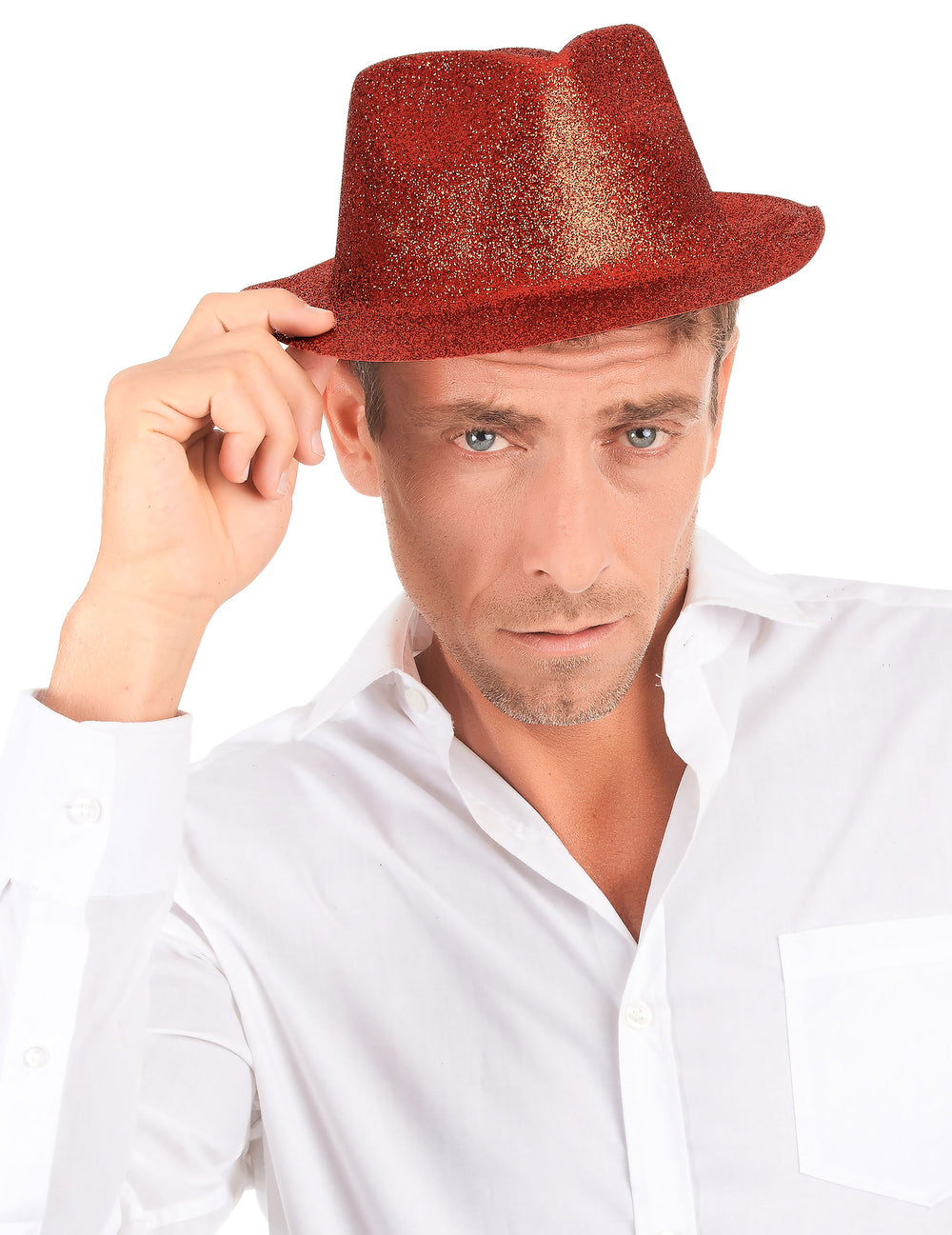Chapeau pailleté pour adulte rouge