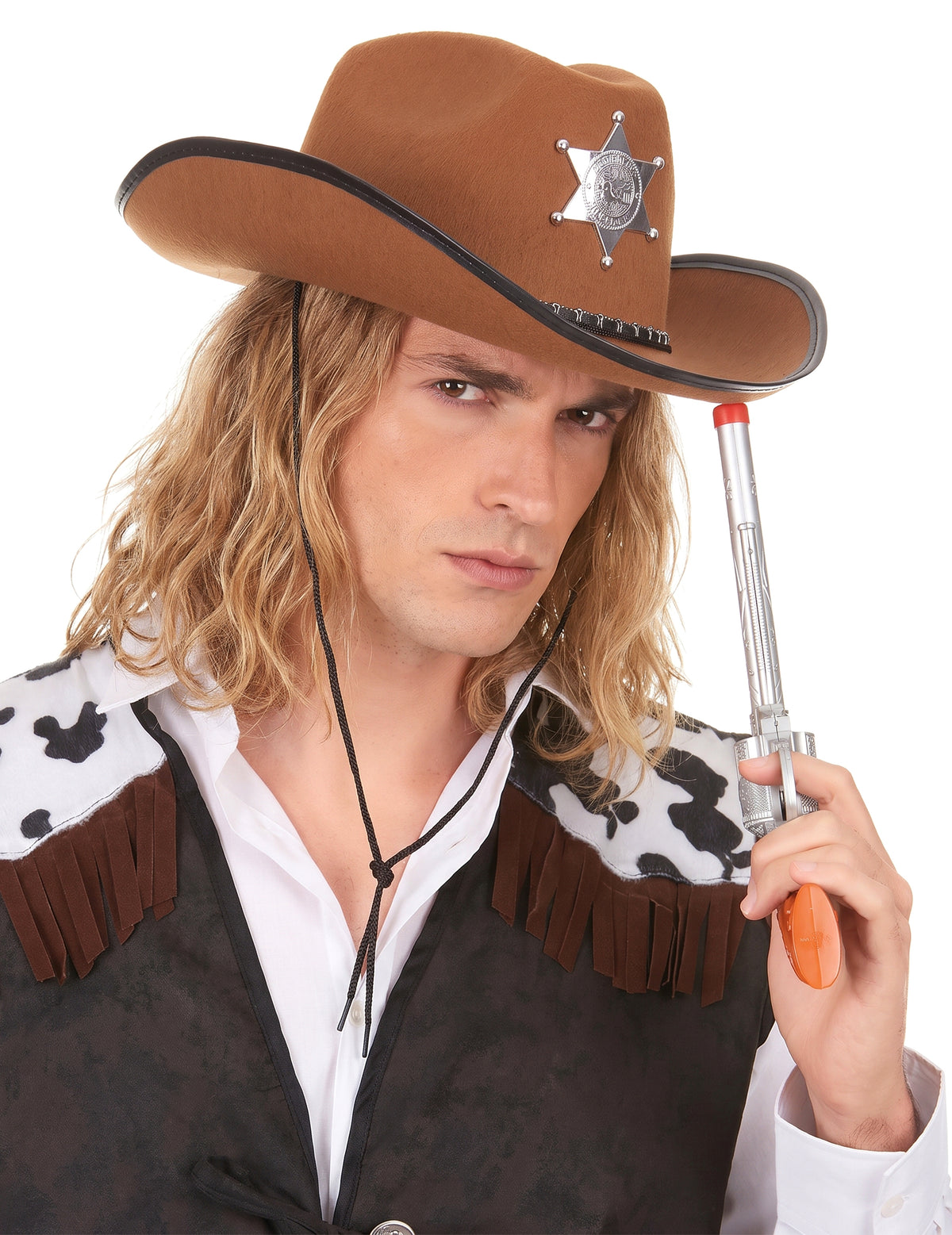 Cowboyhut Sheriff für Erwachsene braun