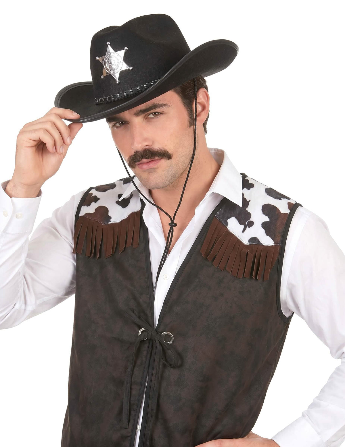 Cowboy-Hut Sheriff für Erwachsene schwarz
