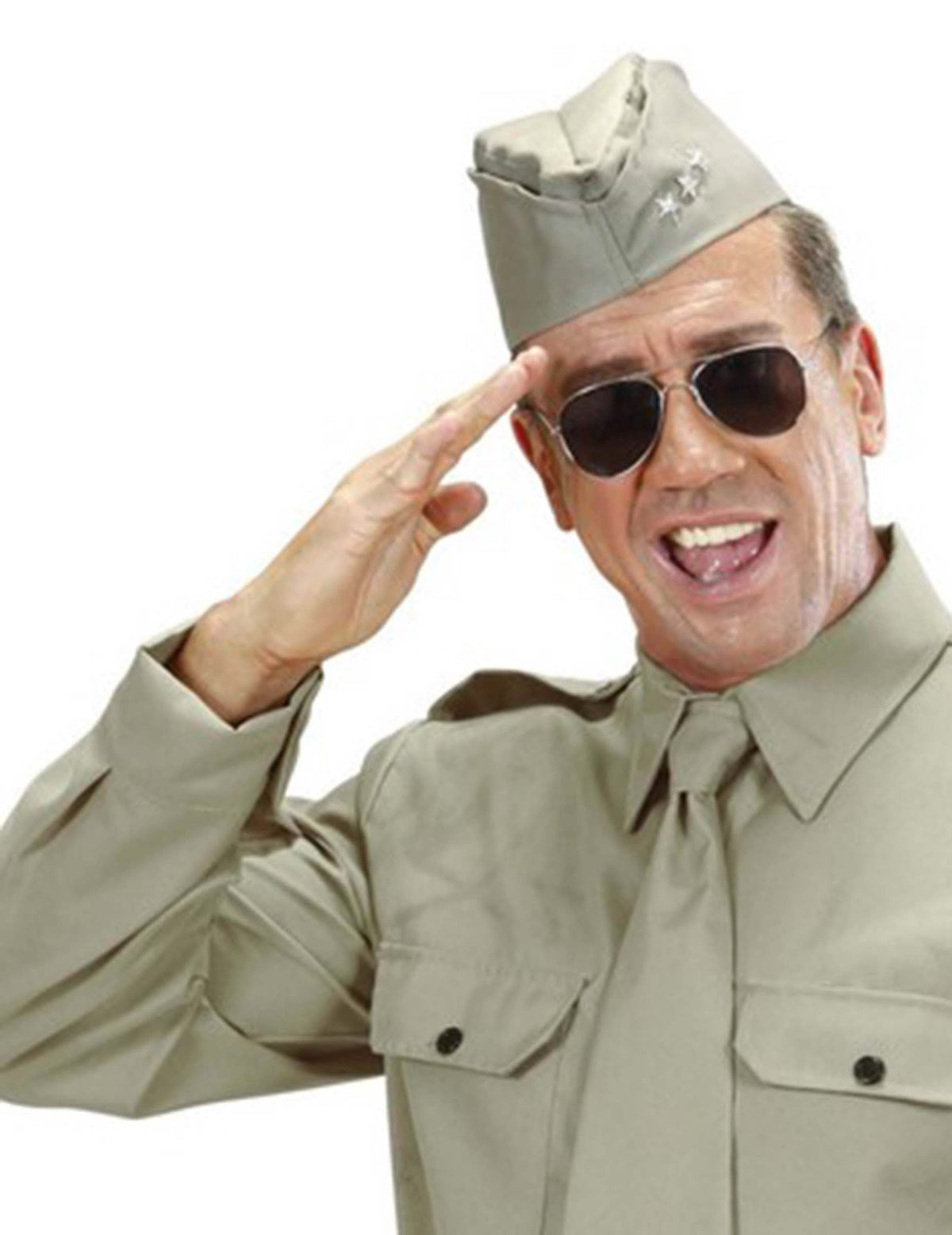 Amerikanischer Flieger-Soldatenhut für Erwachsene Beige