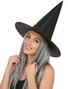 Schwarzer Hexen Hut mit grauem Kunsthaar Halloween