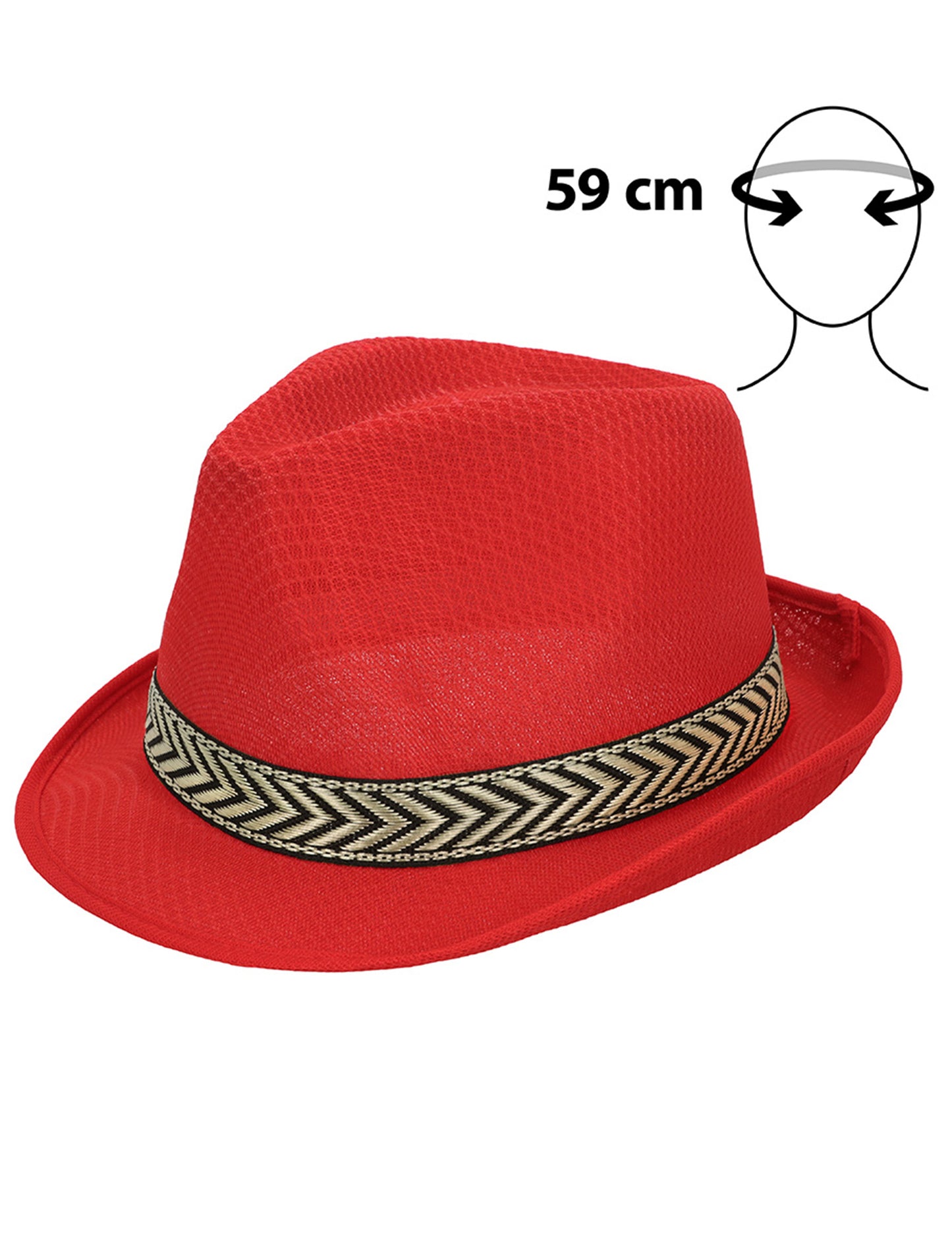 Roter Borsalino-Hut im Disco (70er)-Stil für Erwachsene