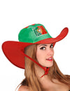 Chapeau supporter Portugal pour adulte vert et rouge avec drapeau