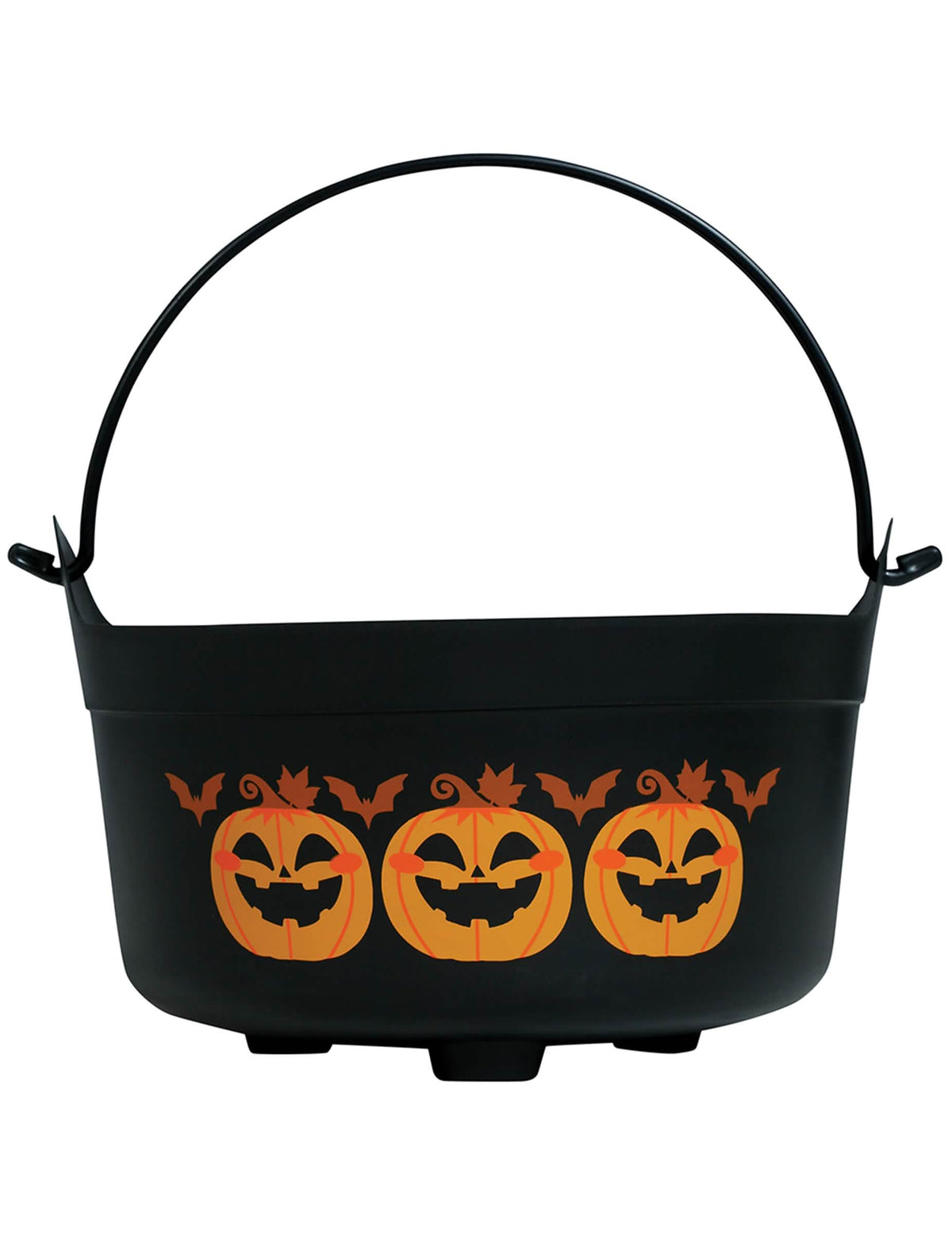 Détail de l'imprimé citrouilles et chauves-souris du chaudron citrouilles Halloween