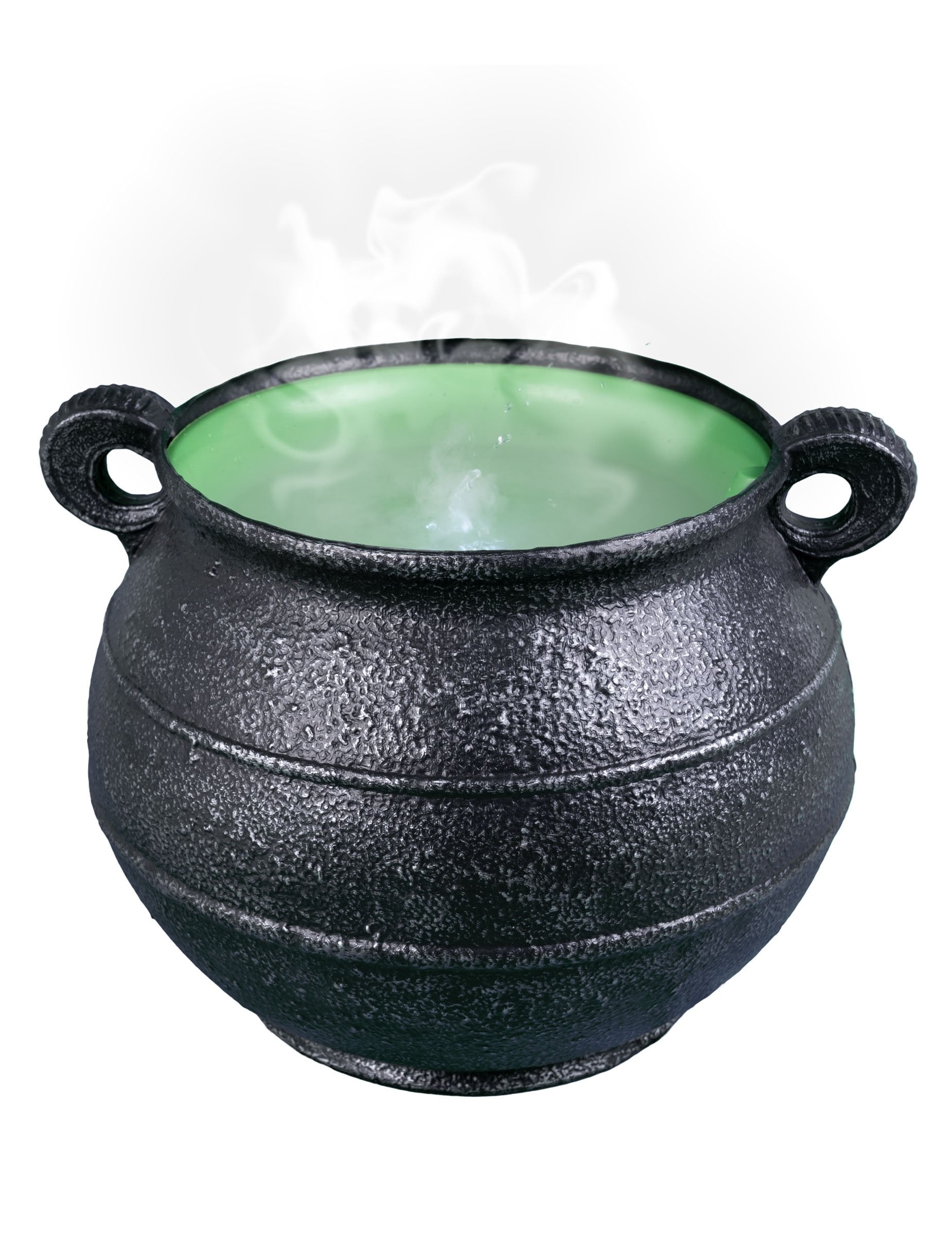 Vue de face avec effet de fumée du Chaudron de sorcière avec brumisateur pour décoration