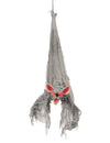 Chauve-souris animée suspendue pour Halloween grise avec yeux rouges lumineux