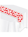 Chemin de table cœurs rouges pour fête blanc