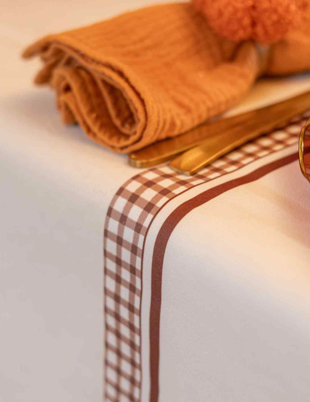 Tischläufer Herbststrauß Creme & Auburn Textil 28 cm x 3 m