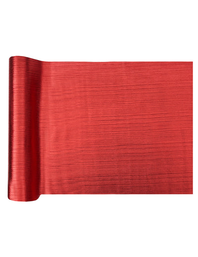 Glänzender Tischläufer in Rot 27 cm x 2,5 m