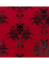 Halloween TischlÃ¤ufer in Samt-Optik Bordeaux mit schwarzen Barock-TotenschÃ¤deln 3m
