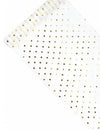 Mise en situation du chemin de table pois doré métallisé pour décoration de table organza blanc