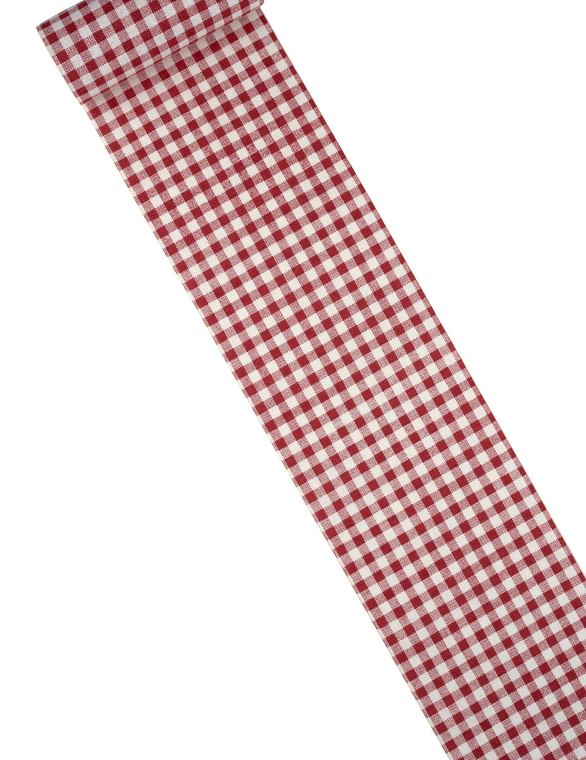 Chemin de table lin vichy carreaux rouges et blancs