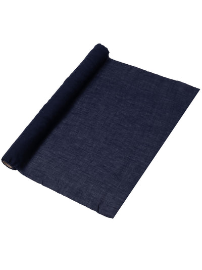 Marineblauer Musselin-Tischläufer 48 cm x 5 m für Hochzeit