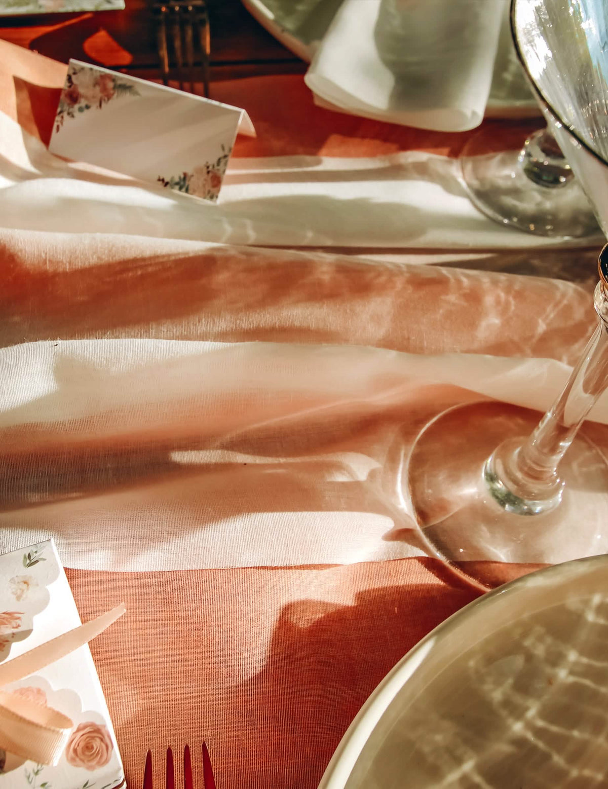 Musselin Tischläufer rosa 48 cm x 5 m Hochzeit und Taufe