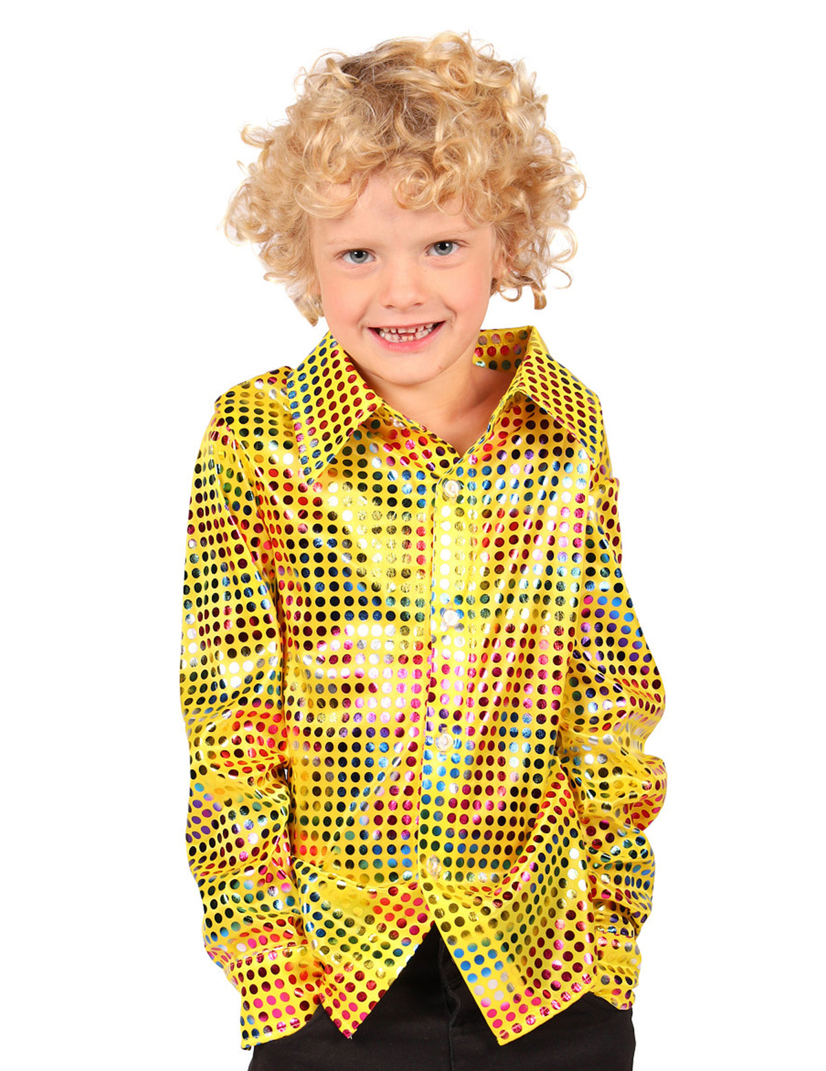 Gelbes Disco-Paillettenhemd f  r Kinder