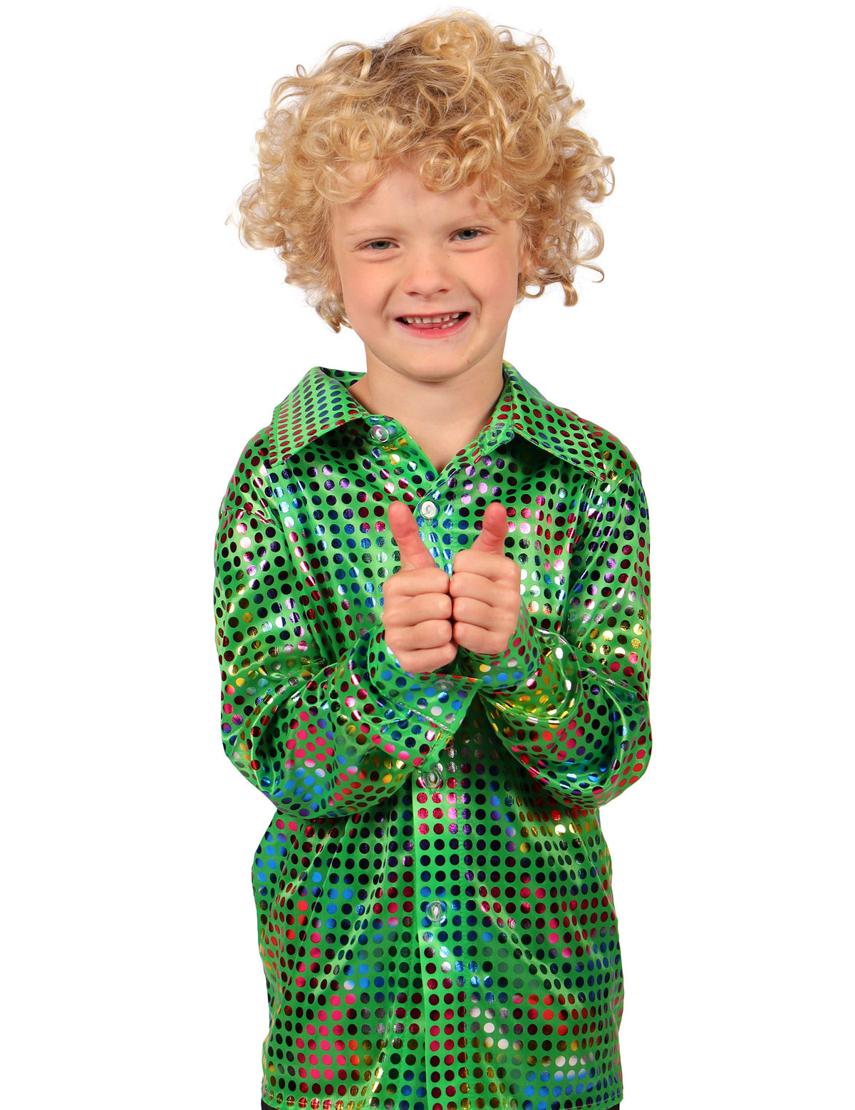 Gr  nes Disco-Paillettenhemd f  r Kinder
