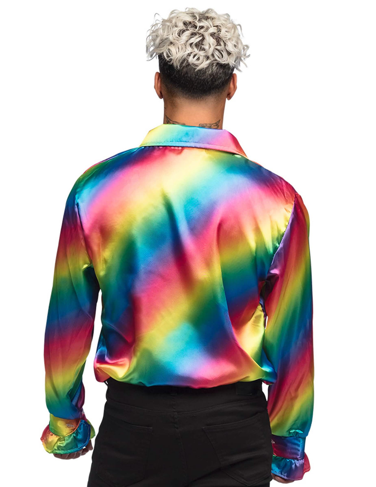 Discohemd Regenbogen für Herren bunt