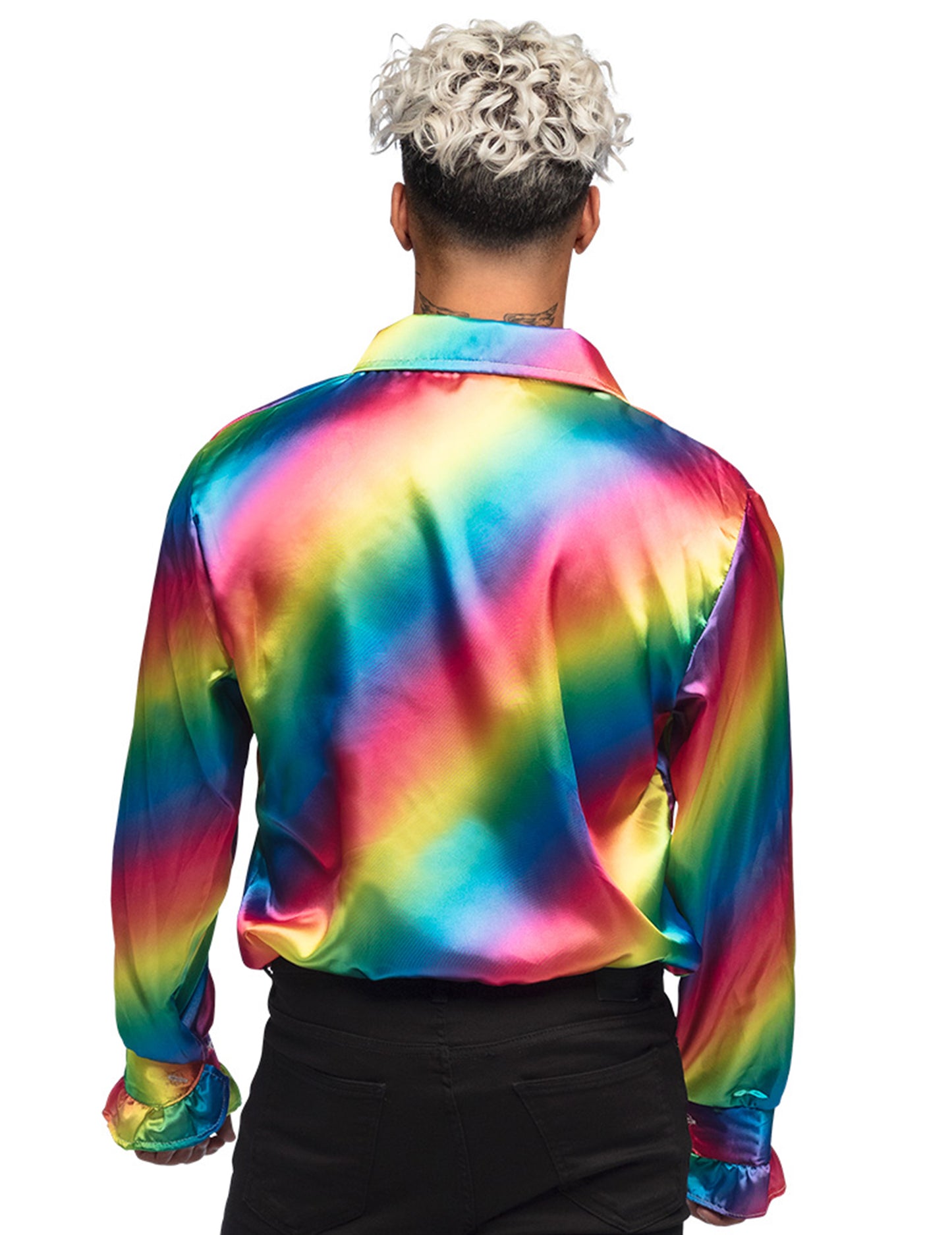 Discohemd Regenbogen für Herren bunt