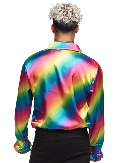 Discohemd Regenbogen für Herren bunt