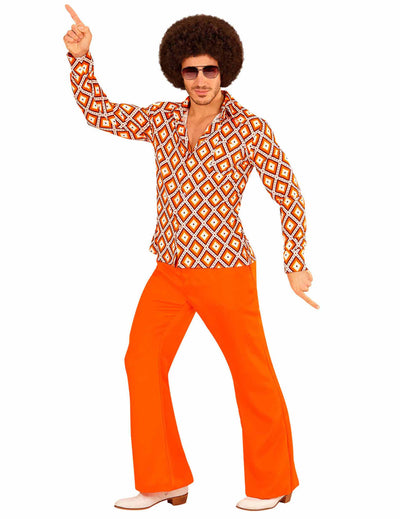 70er-Jahre Retrohemd für Erwachsene Orange