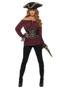 Chemise de pirate pour femme bordeaux luxe