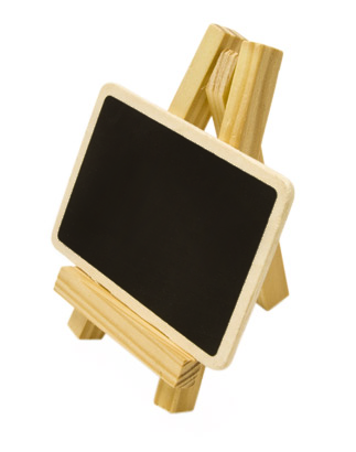 Staffelei mit Tafel als Platzkarte aus Holz für Dekoration