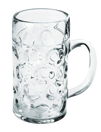 Großer Kunststoff-Bierkrug transparent 1000 ml