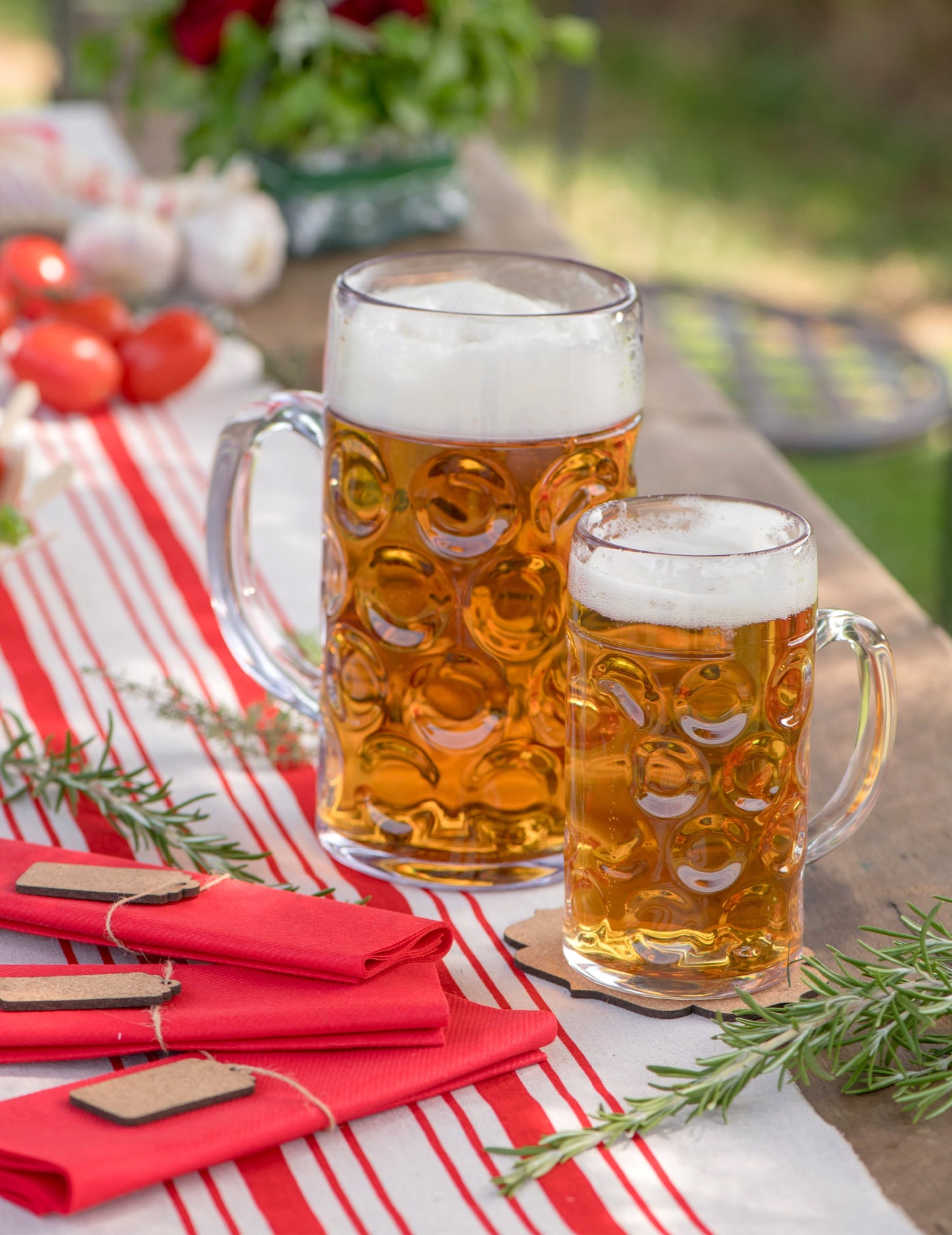 Großer Kunststoff-Bierkrug transparent 1000 ml