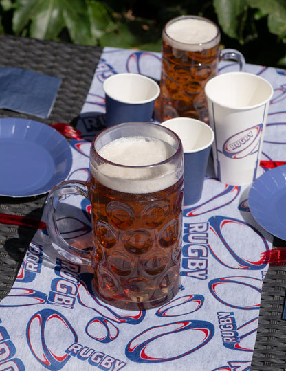Großer Kunststoff-Bierkrug transparent 1000 ml