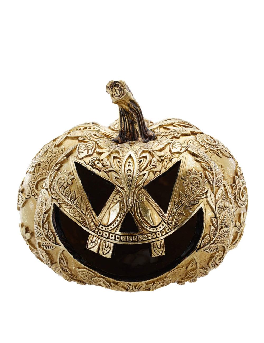Citrouille baroque pour décoration dorée en résine