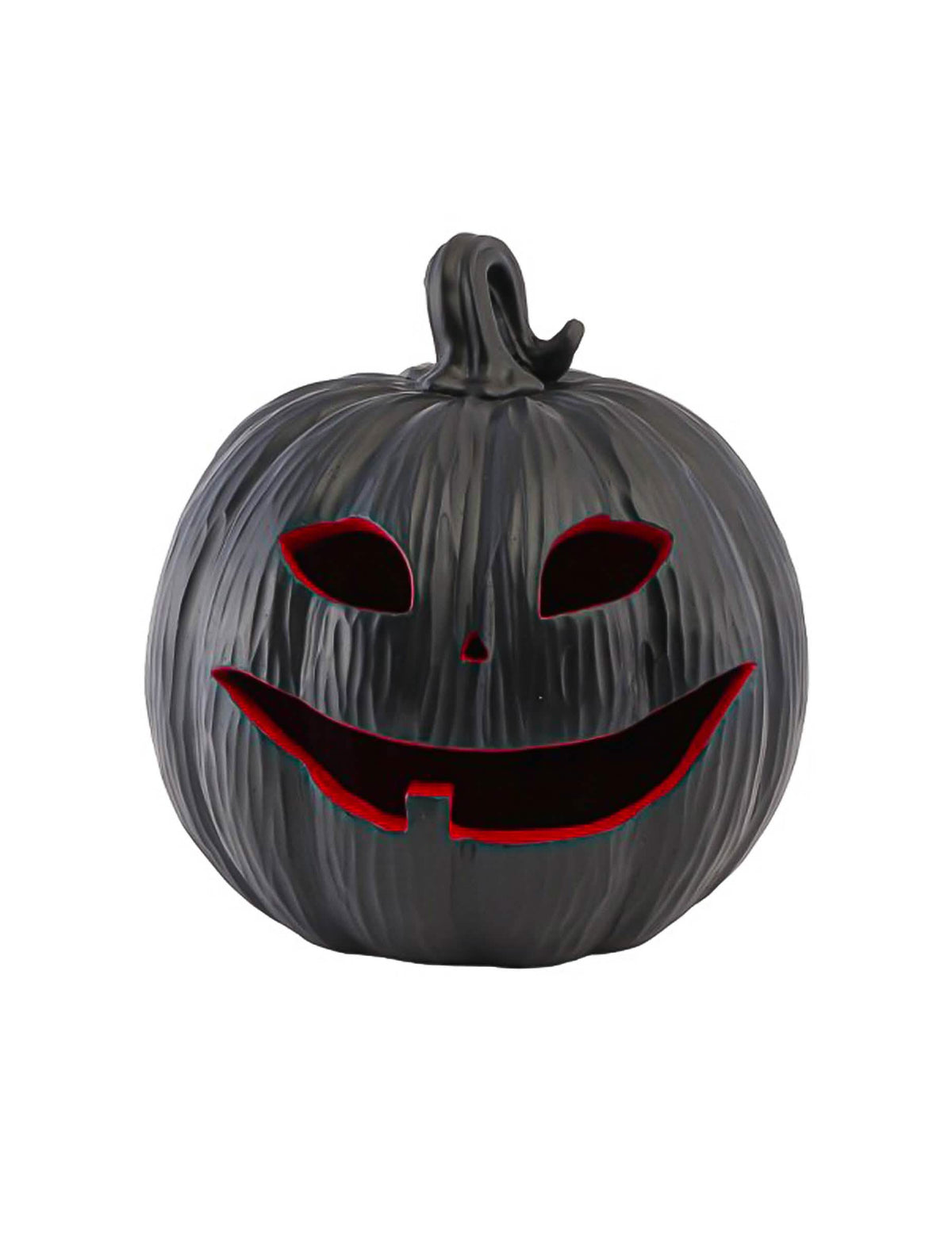 Deko-KÃ¼rbis mit LED-Beleuchtung Schwarz & Rot 25 x 24 x 25 cm