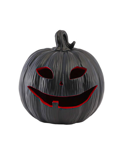Deko-KÃ¼rbis mit LED-Beleuchtung Schwarz & Rot 25 x 24 x 25 cm