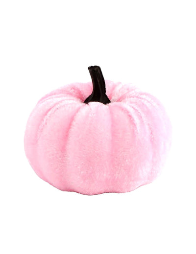 Deko-KÃ¼rbis Samt-Optik Pastellrosa 7 cm