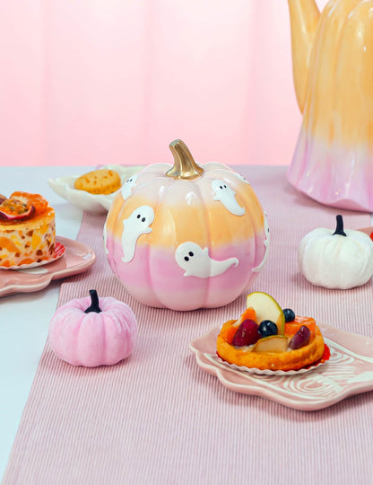 Halloween Deko-KÃ¼rbis Farbverlauf 14,8 cm mit Geistern