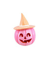 Halloween-KÃ¼rbis aus Harz - Rosa & Pastell-Orange - 17 cm