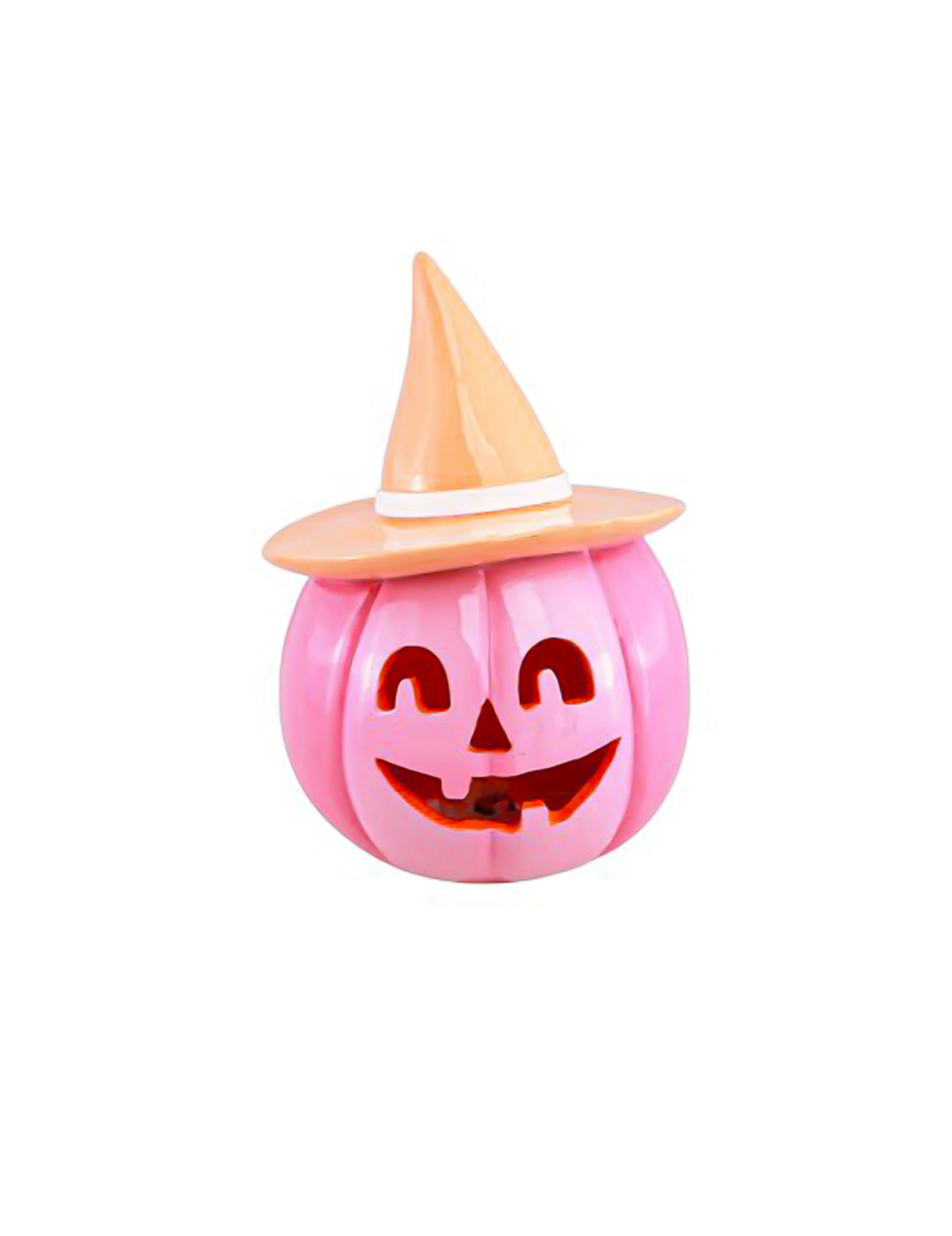 Halloween-KÃ¼rbis aus Harz - Rosa & Pastell-Orange - 17 cm