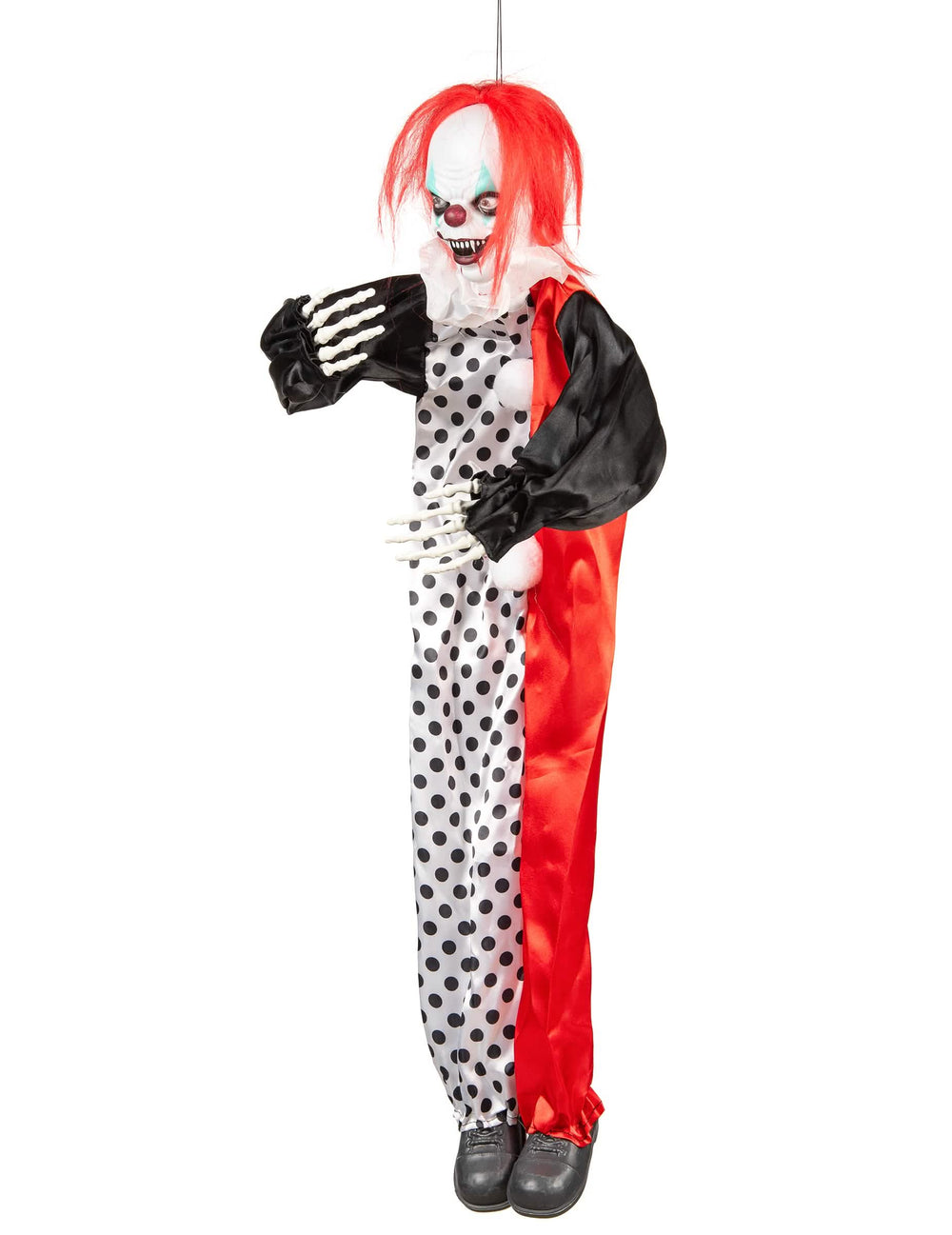 Frontansicht des leuchtenden Killerclowns für Halloween