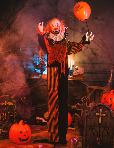 Animierter Clown Halloween-Dekoration 166 cm