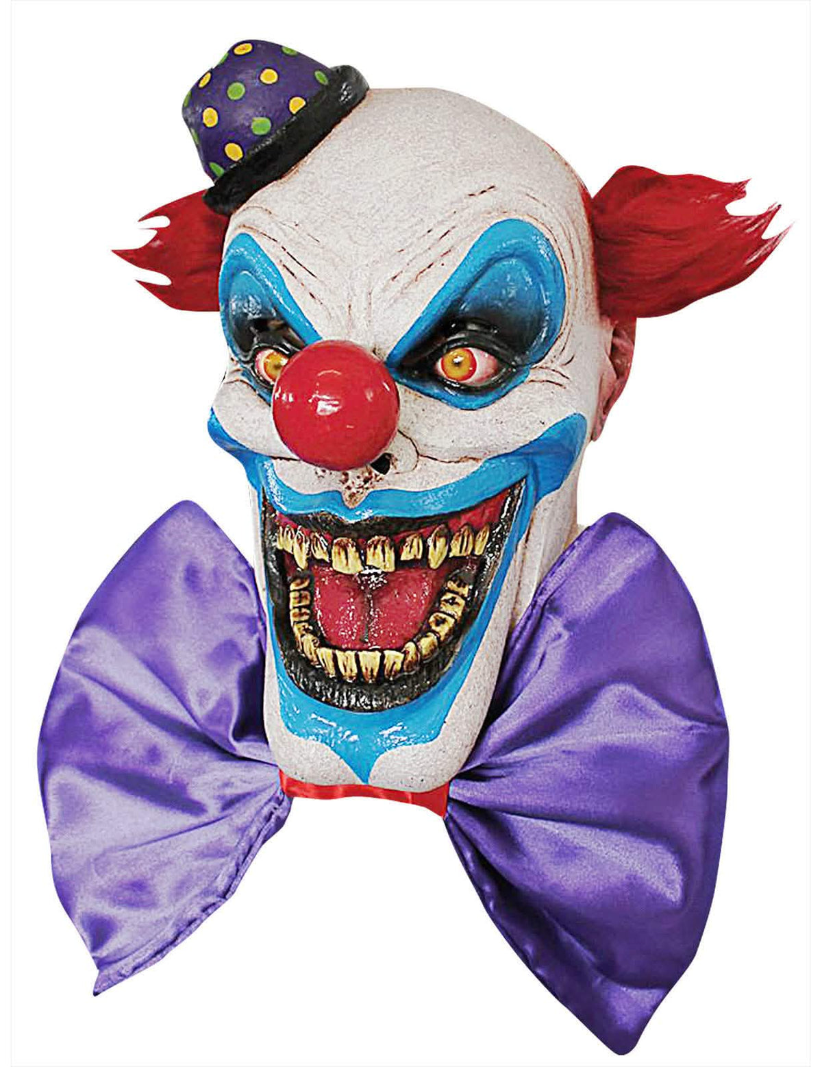 Vorderansicht der gruseligen Clown-Latexmaske
