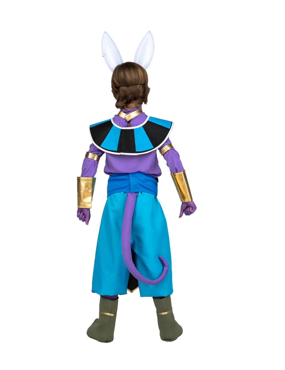 Rückansicht des Kostüms mit Maske Beerus Dragon Ball