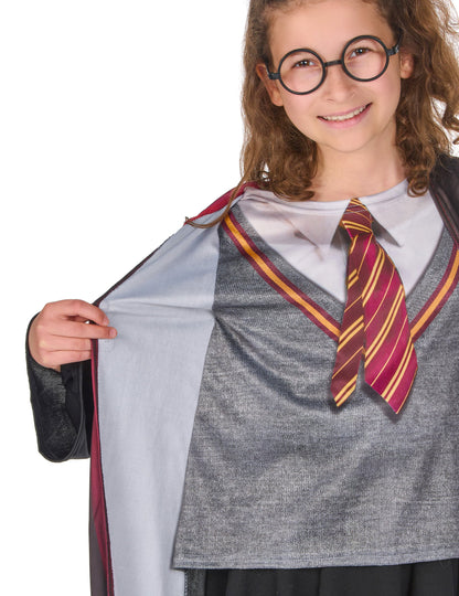 Détail de la doublure et du haut imprimé du coffret déguisement et accessoires Harry Potter