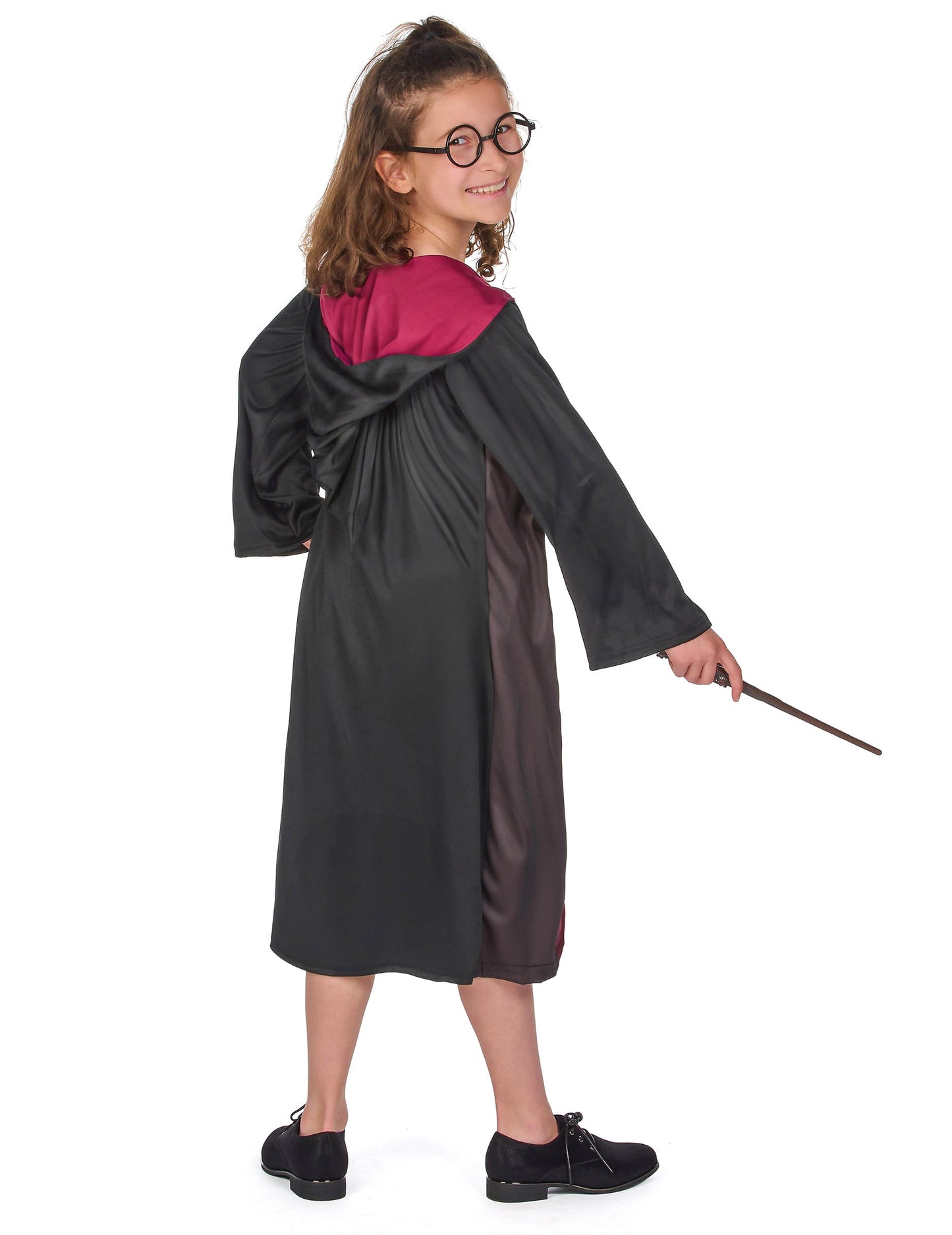 Harry Potter™-Kinderkostüm im Geschenke-Koffer schwarz-rot-grau